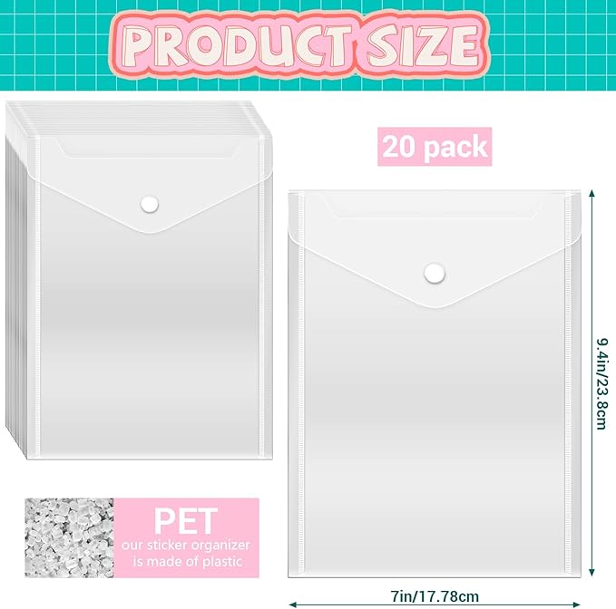 Vmiapxo 20 Pcs Plastic Envelopes - Image 2