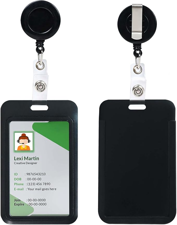 Badge Holder with Retractable Round Reel Clips by happyhbt