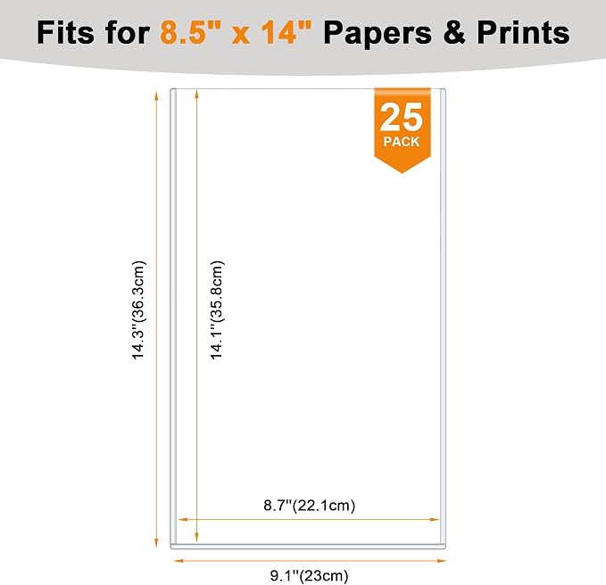 Ndsox 25 Pack 8.5" x 14" Rigid Print Protectors Clear Hard Plastic Sheet - Image 2