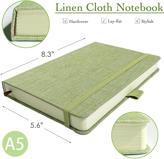 ipoul A5 Notebook, Linen Journal, Lined Page, Journal - Image 5