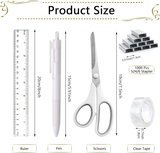 Office Supplies, Desk Accessories, Stapler and Tape Dispenser Set, 1000 Staples - Image 7