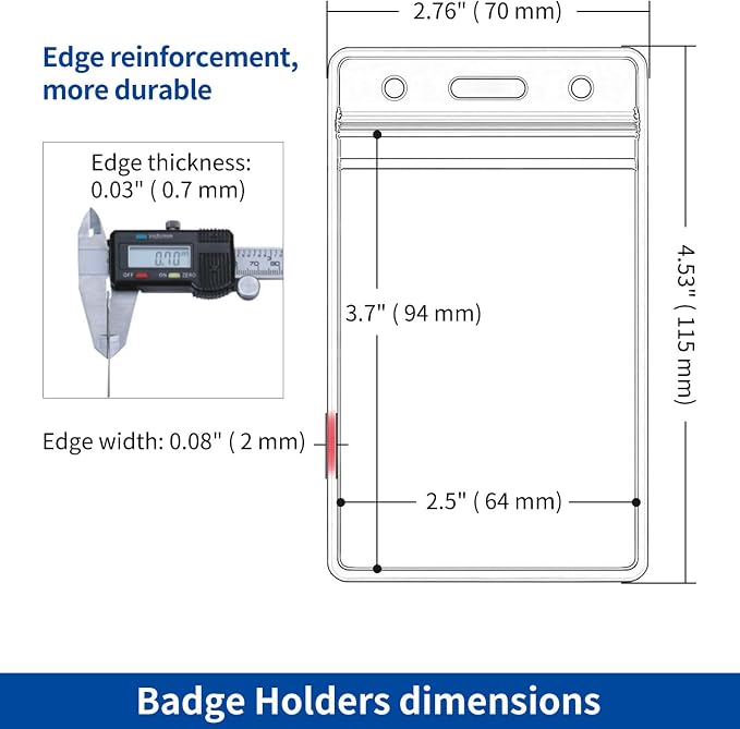 100 Pack Vertical ID Badge Holder, Name Tag Holders Cover Protector - Image 3