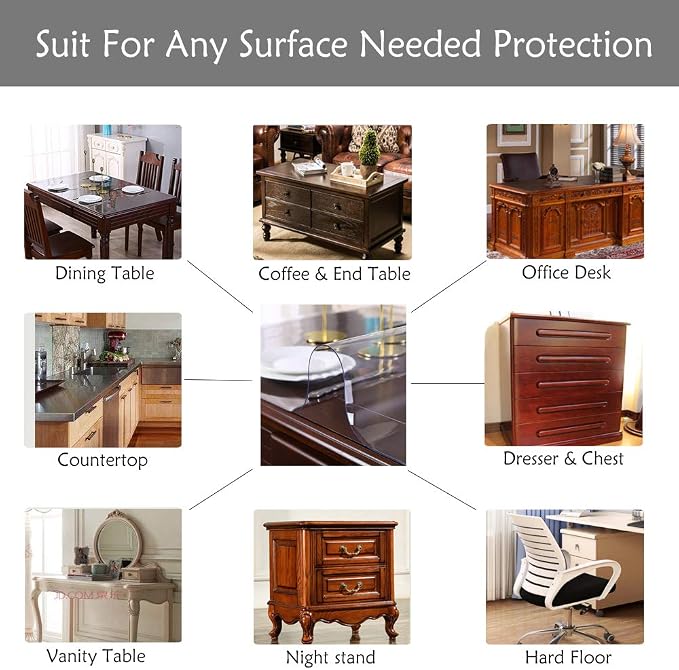 Waterproof Table Cover for Dining Table or Office Desk Coffe Table 42 x 54 Inch - Image 5