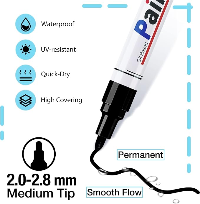 DAPAWIN Black Paint Markers - Image 2