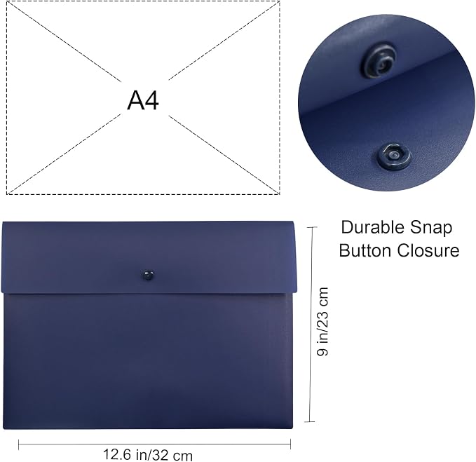 VANRA Poly File Folder Pockets File Jacket Plastic Envelope Flat Document - Image 7