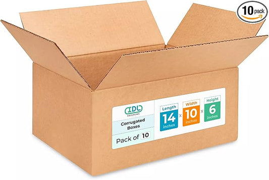 Medium Moving & Shipping Boxes 14x10x6 inches by IDLPackaging