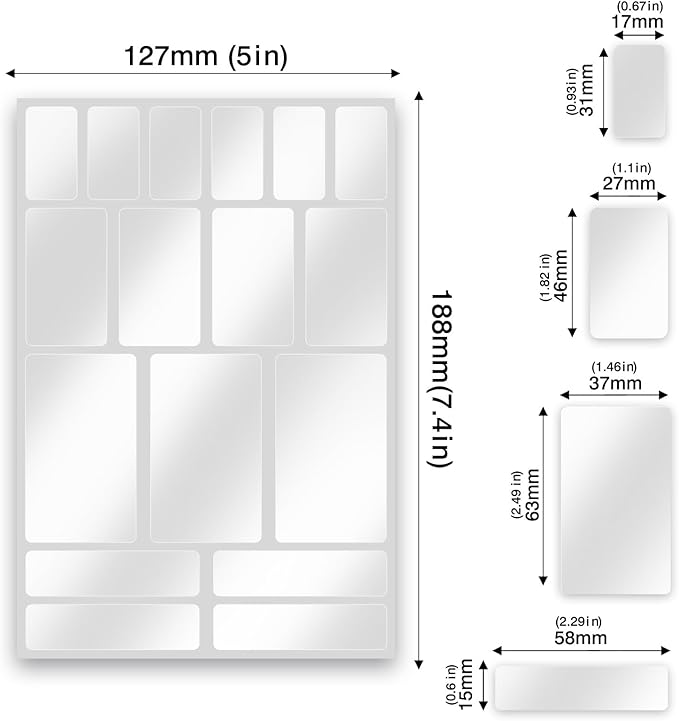 JIEHENG 170Pcs Clear Removable Labels - Image 7