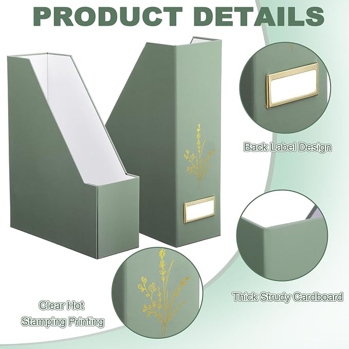 AmazingSpark 5 Pack Magazine File Holder Office Desk Storage Holder Set - Image 3
