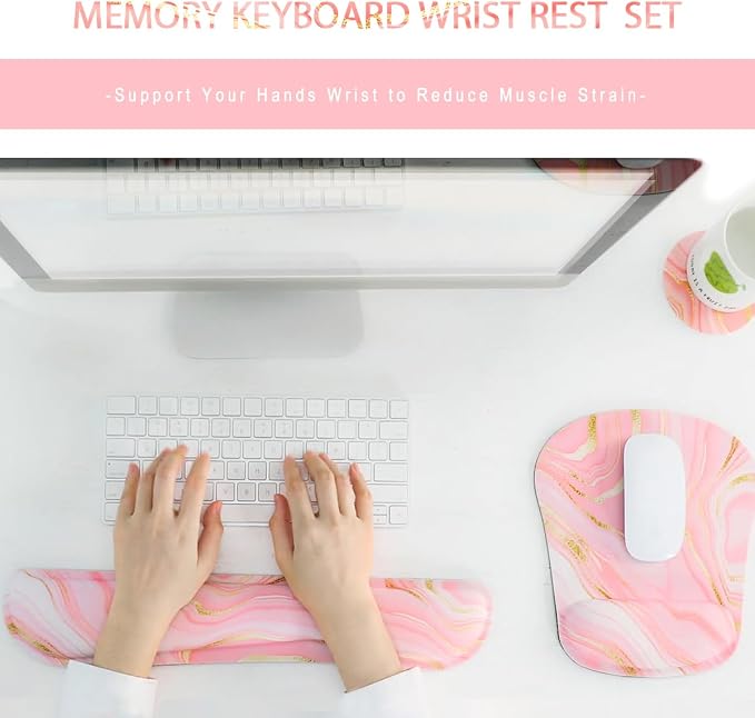 Memory Foam Ergonomic Keyboard Wrist Rest Pad and Mouse Wrist Rest Support - Image 2