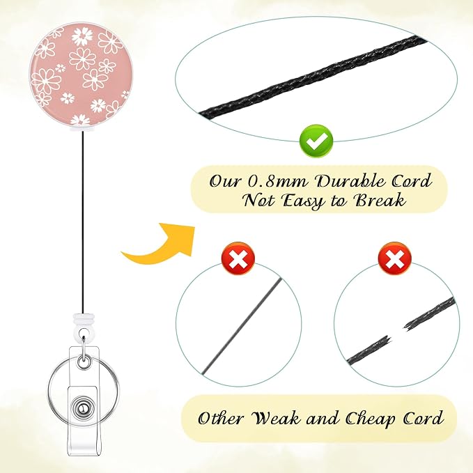 BESARME 3 Pack Badge Reels Retractable Badge Clip - Image 4