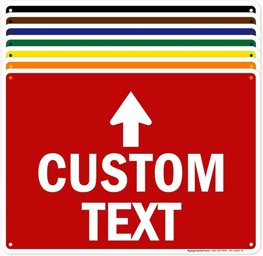Custom Arrow, Custom Directional Sign, Up Arrow, 10x14 Inches, 55 mil thick HDPE by MySignCenter