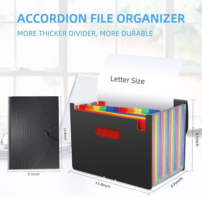 24 Pockets Expanding File Folder, Accordion File Organizer, Document Organizer - Image 5