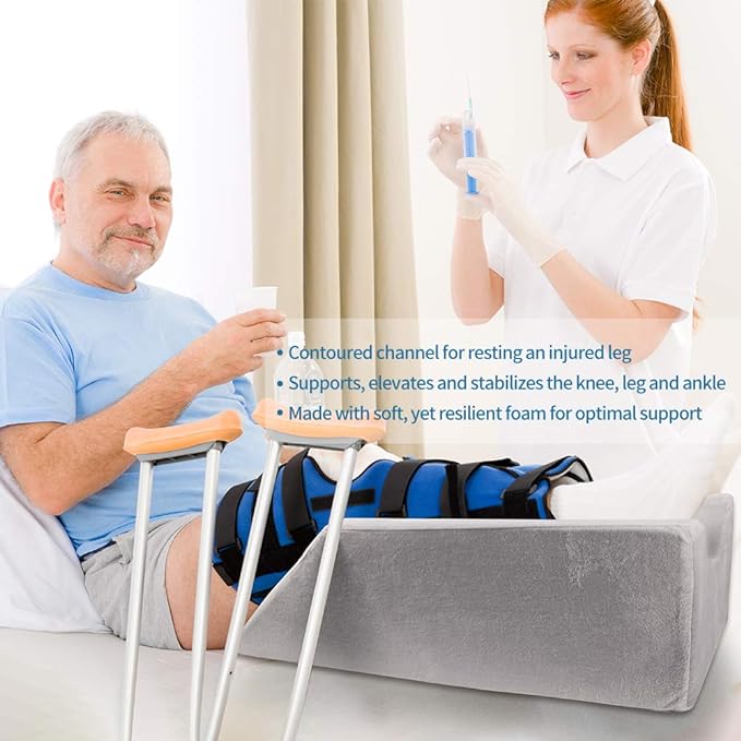 LightEase Memory Foam Leg Support and Elevation Pillow w/Dual Handles - Image 5