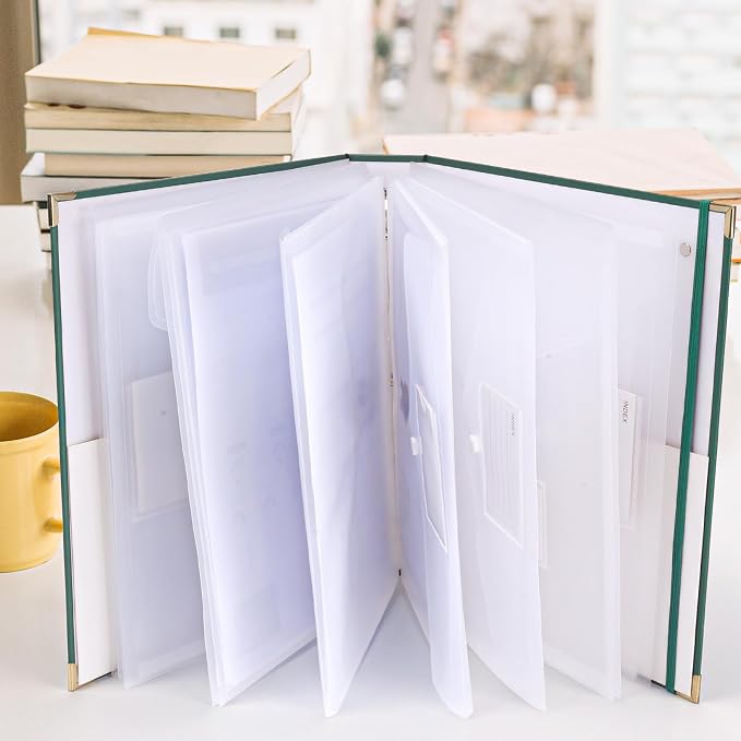 XKDOUS Important Document Organizer Folder Folio 3-Ring Accordion Storage File - Image 7