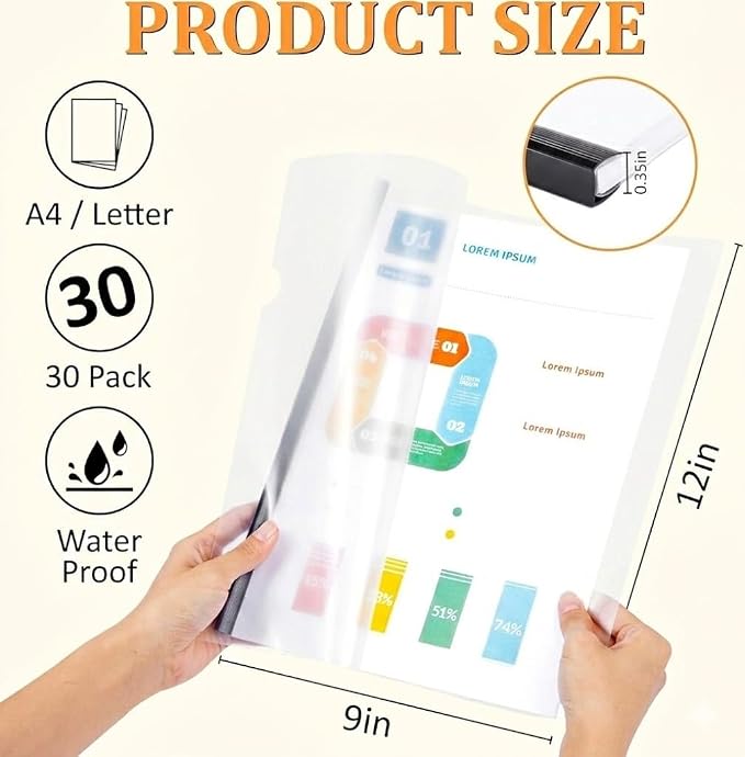 30 Pack Report Covers with Sliding Bar - Image 2