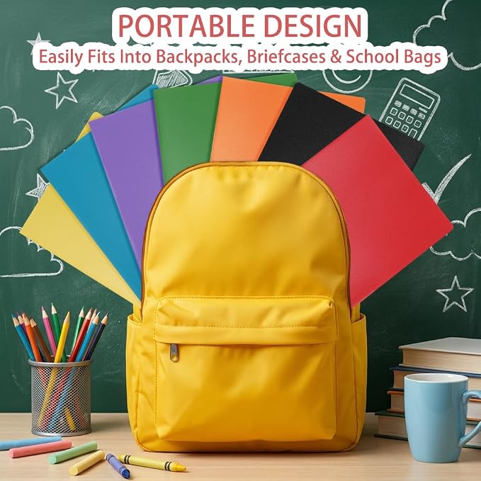 Folders with Pockets 7 Pack, 2 Pocket Folders Bulk, Colored File Folders - Image 6
