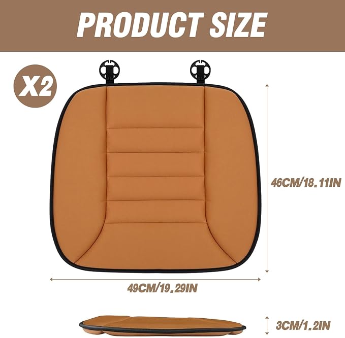 MYFAMIREA 2PCS Car Seat Cushion Pad 1.2" Thick Comfort Seat Protector - Image 7