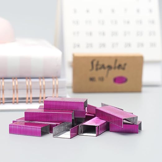 NatSumeBasics 4000 Rose Red Staples #10 Colored Staples - Image 2