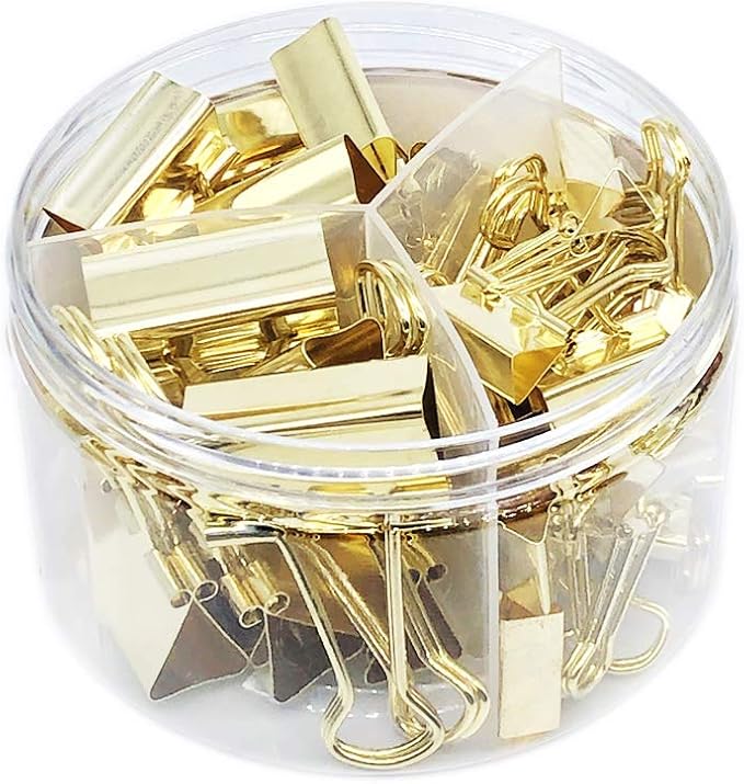 Gold Binder Clips Paper Clamps by YOPINK