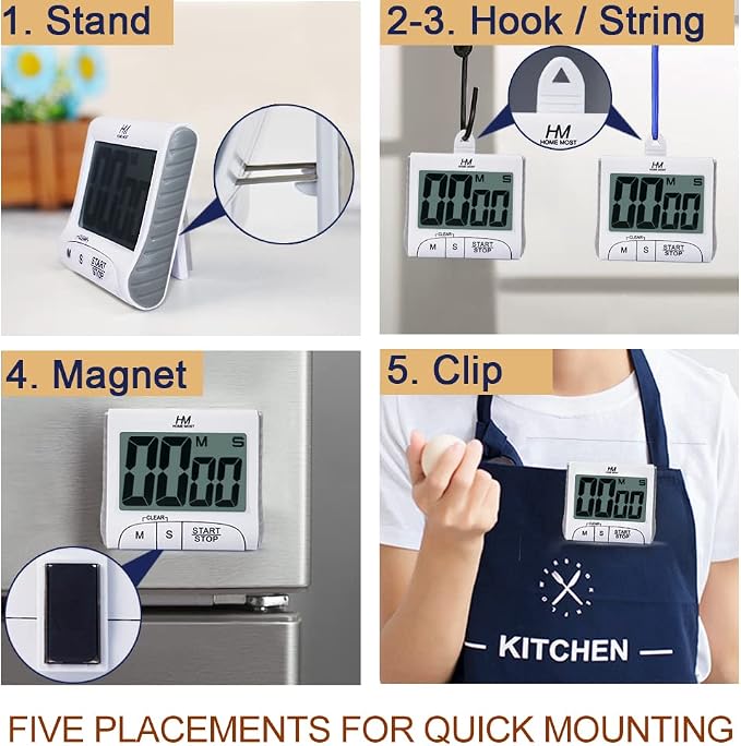 HOME MOST 2-Pack Large Display Kitchen Timer - Image 3