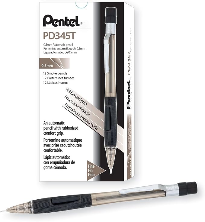 Quicker Clicker Mechanical Pencil Transparent Smoke Barrel by PentelofAmerica