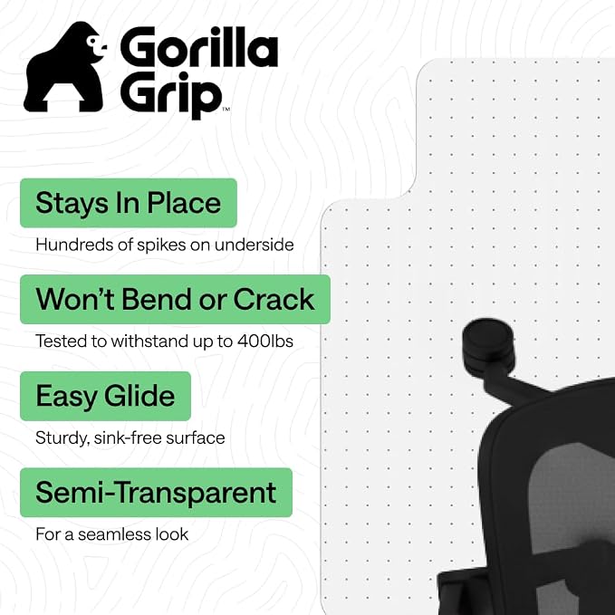 GORILLA GRIP Slip Resistant Clear Office Chair Mat - Image 2