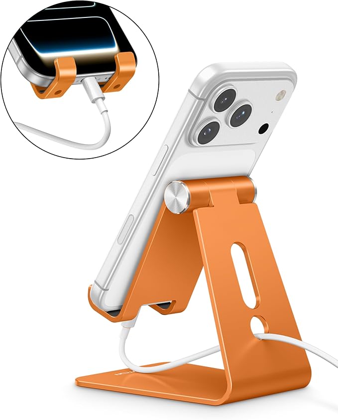 OMOTON Adjustable Cell Phone Stand, Aluminum Desktop Cellphone Stand - Image 6