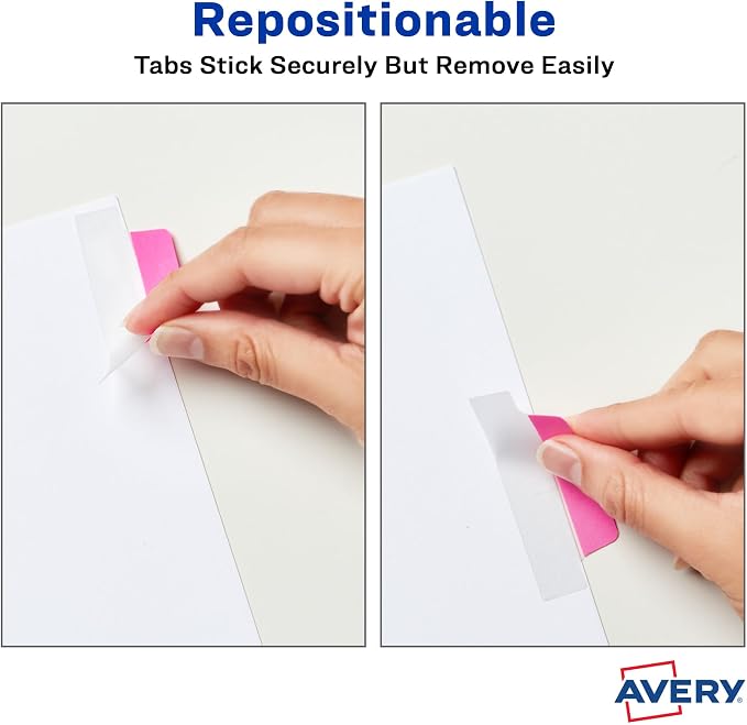 Avery Margin Ultra Tabs, 2.5" x 1", 2-Side Writable, 24 Repositionable Page Tabs - Image 3