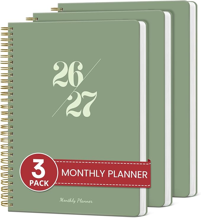 Monthly Planner 2026-2027, 3 Pack, 18 Months Calendar Planner 2026-2027 by Taja
