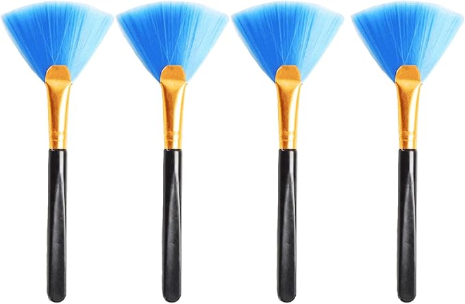 4PCS Super Soft Cleaning Fan Brush Fibre Blue 12.5cm Cleaning Computer Keyboard by PZRT