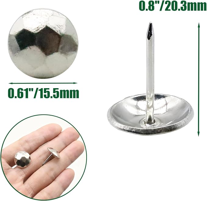 60pcs Upholstery Tacks for Furniture, Metal Upholstery Nails Decorative Thumb - Image 2