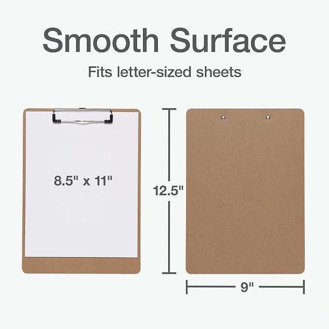 Oxford Brown Clipboards, Metal Clip - Image 2