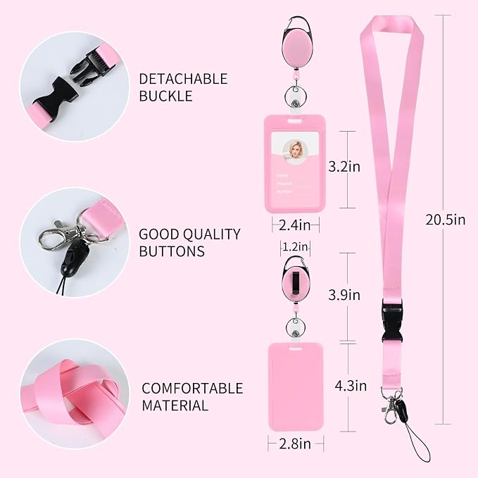 ID Badge Holders and Retractable Reel Clips, Lanyard - Image 2
