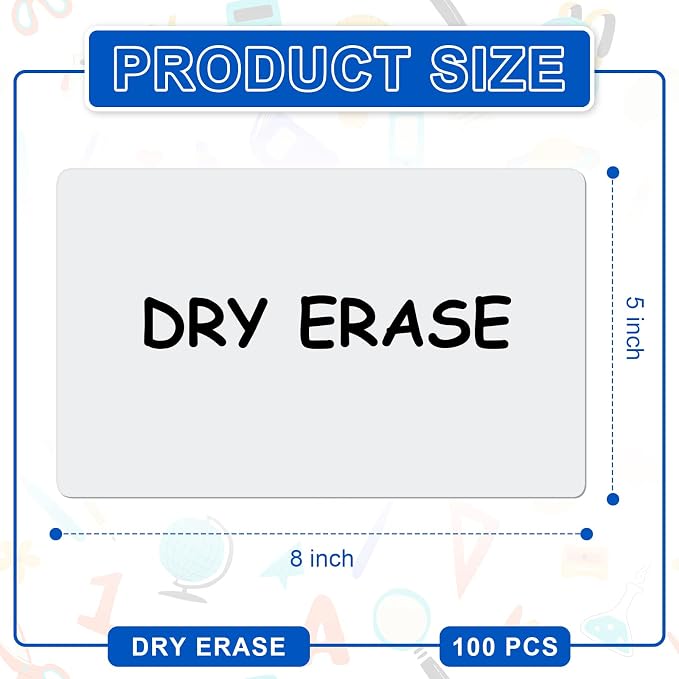 Harloon 100 Pcs Dry Erase Index Cards 5 x 8 Inch Laminated Reusable Dry Erase - Image 2