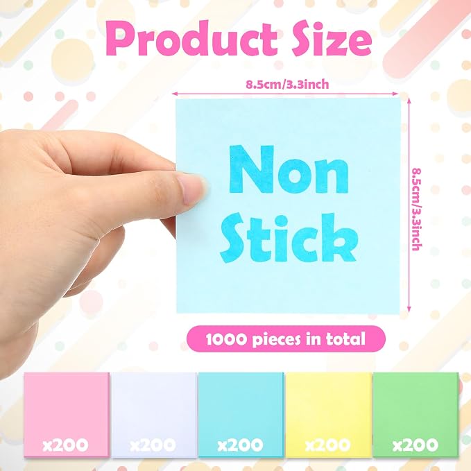 Resurhang 1000 Pieces Small Note Pad 3.4 Inch x 3.4 Inch Square Memo Cube - Image 2