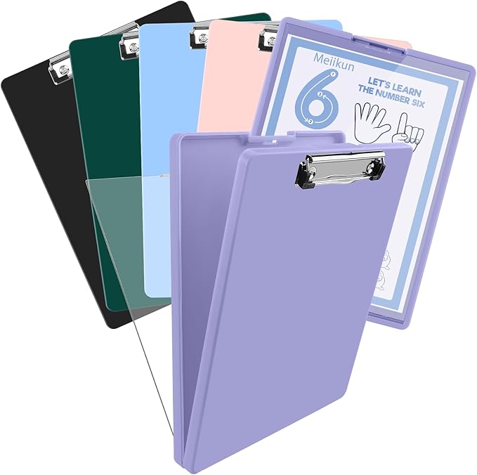 Meiikun Clipboard with Storage, Plastic Clip Boards 8.5x11 Folder with Clear by Meiikun