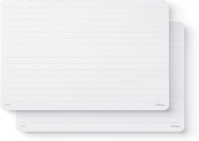 Notsu Lined Desk Notepad 2 Pack | Minimalist Ruled Memo Mouse Pads by Notsu