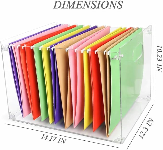 Clear Acrylic File Organizer, - Image 3