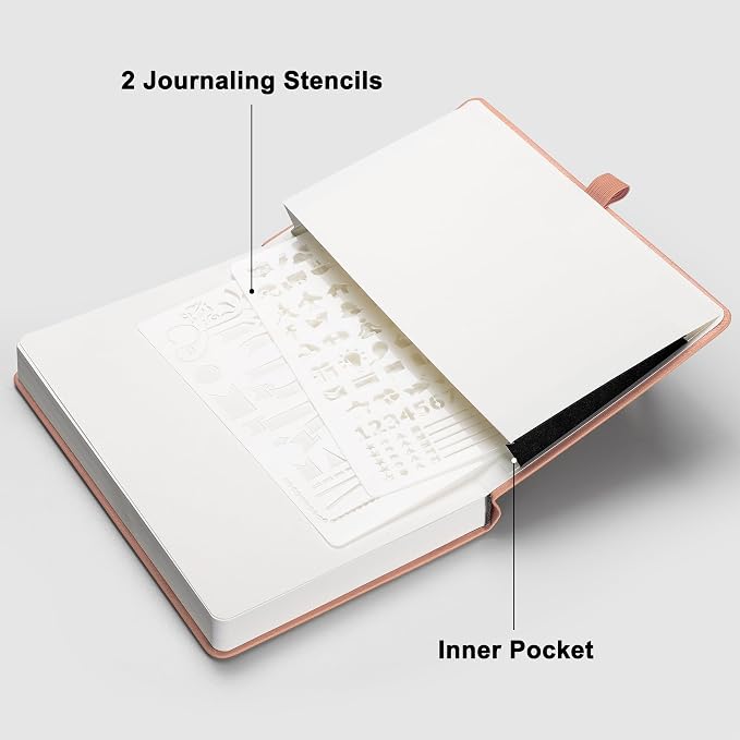 RETTACY Dotted Journal Notebook, 192 Pages, A5 Medium Size, Leather Hardcover - Image 7