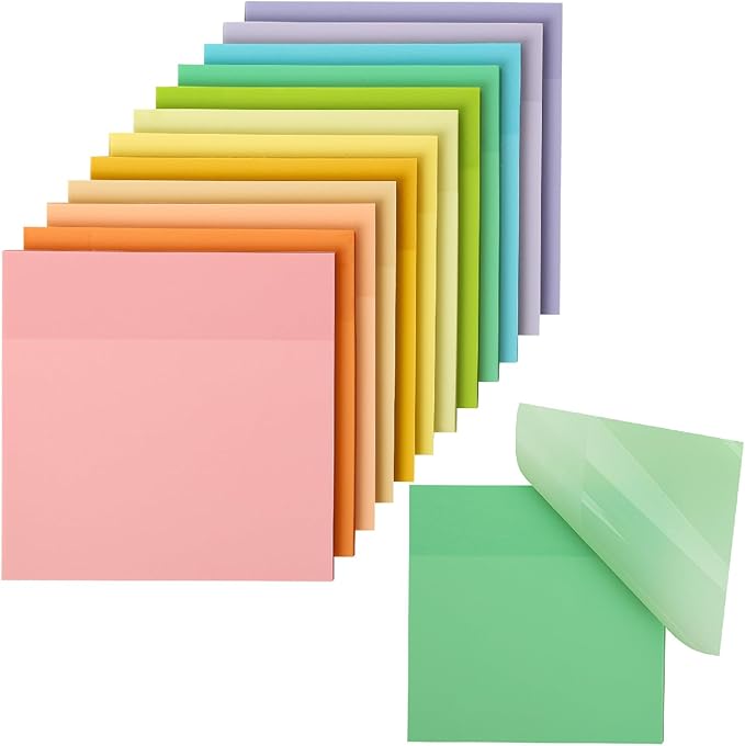 Mr. Pen- Transparent Sticky Notes, 12 Pads, 600 Sheets | See Through by MrPen