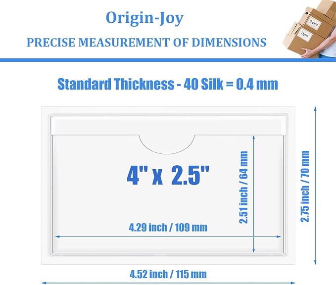 Origin-Joy 60 PCS Self Adhesive Index Card Pockets - Image 2
