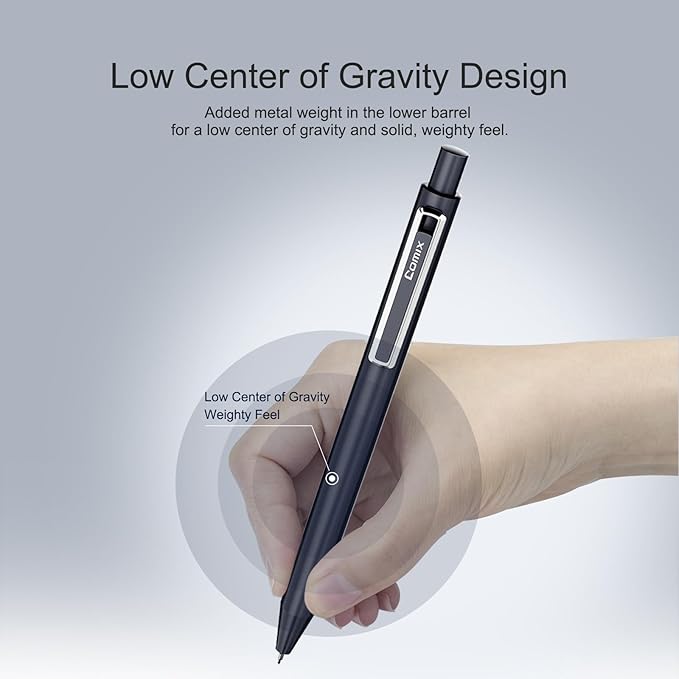 Comix Gel pens,10 Pack,Dual Ball Nib,Fine Point 0.5 mm,Black Quick Dry Ink, Low Center of Gravity Counterweight Signing Pen,Ideal for Smooth Writing-DeskLoop Office