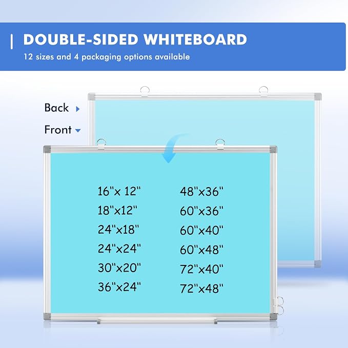 WALGLASS Magnetic Whiteboard 24"x18" Dry Erase White Board - Image 8