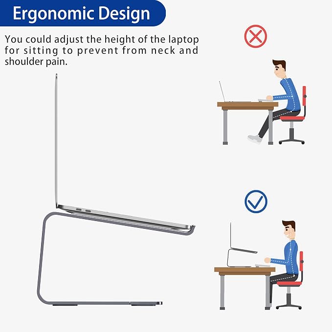 BESIGN LS03 Aluminum Laptop Stand, Ergonomic Detachable Computer Stand - Image 8
