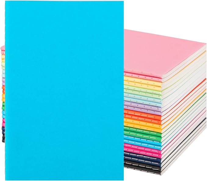 24 Pack Colorful Lined Notebooks by ALKALO