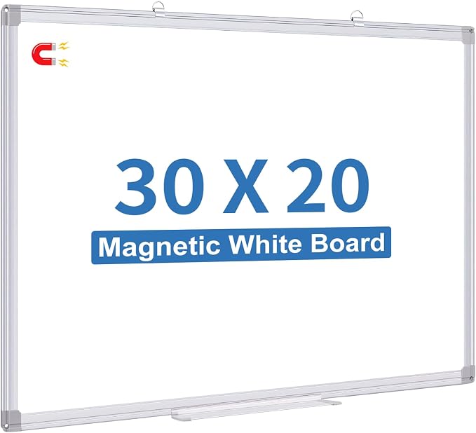 Magnetic Dry Erase White Board 30" x 20" Aluminum Frame | Dry erase board by TRIPOLLO