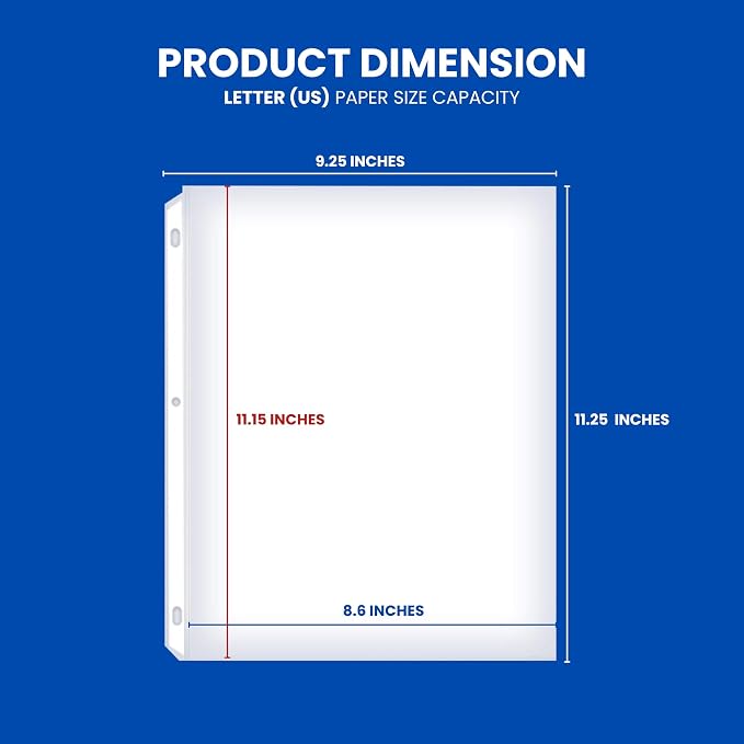 500 Pack Sheet Protectors for 3 Ring Binder, 8.5 x 11 Heavy Duty | Clear Page - Image 4