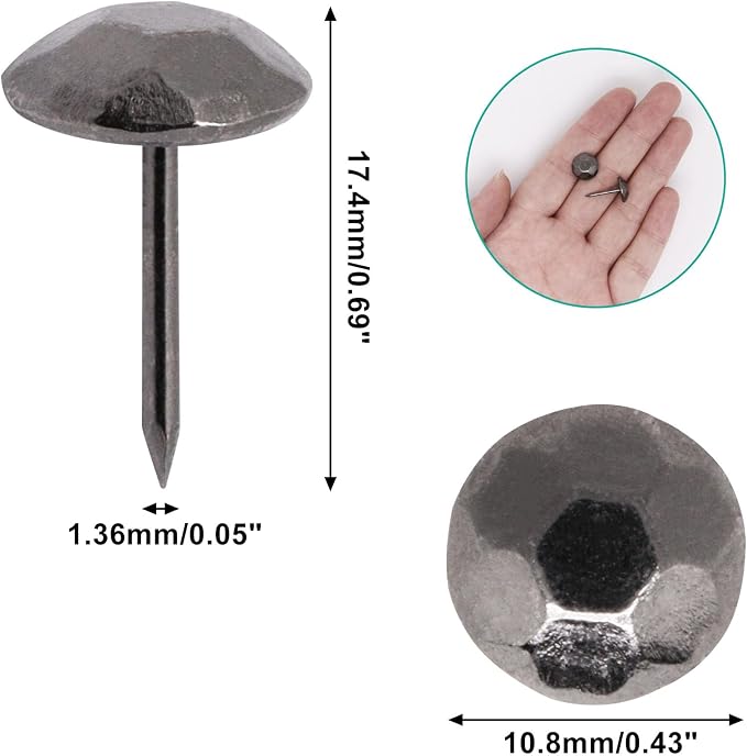 100pcs Upholstery Tacks, Metal Upholstery Nails - Image 2