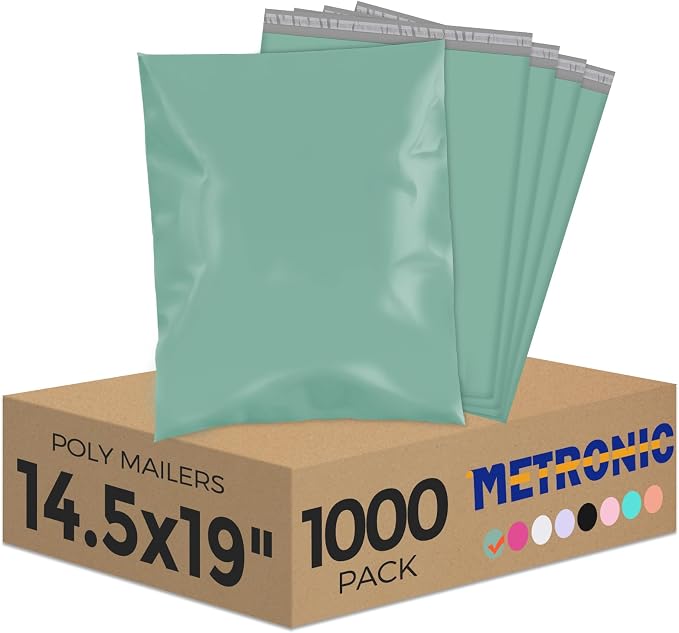 Metronic Poly Mailers 14.5X19 1000 Pack, Strong Adhesive Shipping Bags by METRONIC