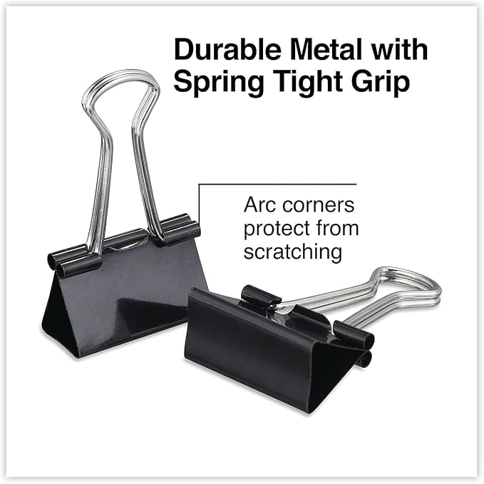 Universal 10210 Medium Binder Clips, 5/8" Capacity, 1 4" Wide - Image 3